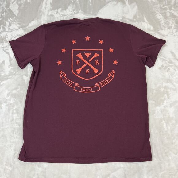 Under Armour Project Rock Shirt Mens XL Red Loose Blood Sweat Respect Tee Casual - Picture 7 of 9